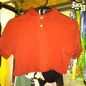 Red cropped shirt